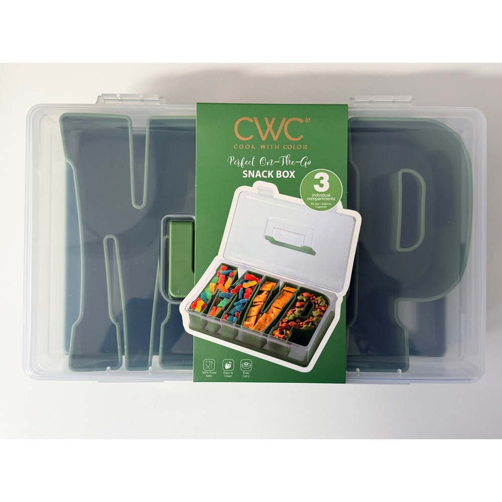 Cook With Color MVP Snack Box 3 Compartment Green On The Go TGSPT1 NEW
